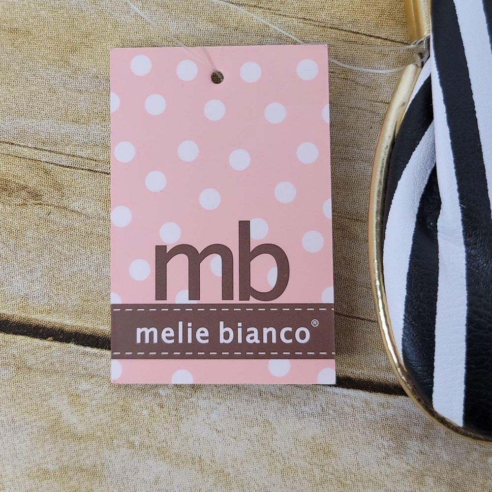 Melie Bianco Personalized Crossbody Bag Handbag Striped with Gold Letter T - Picture 8 of 10